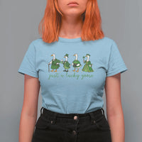 Just A Lucky Goose T Shirt For Women Funny St Patricks Day Irish Gift