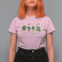 Just A Lucky Goose T Shirt For Women Funny St Patricks Day Irish Gift