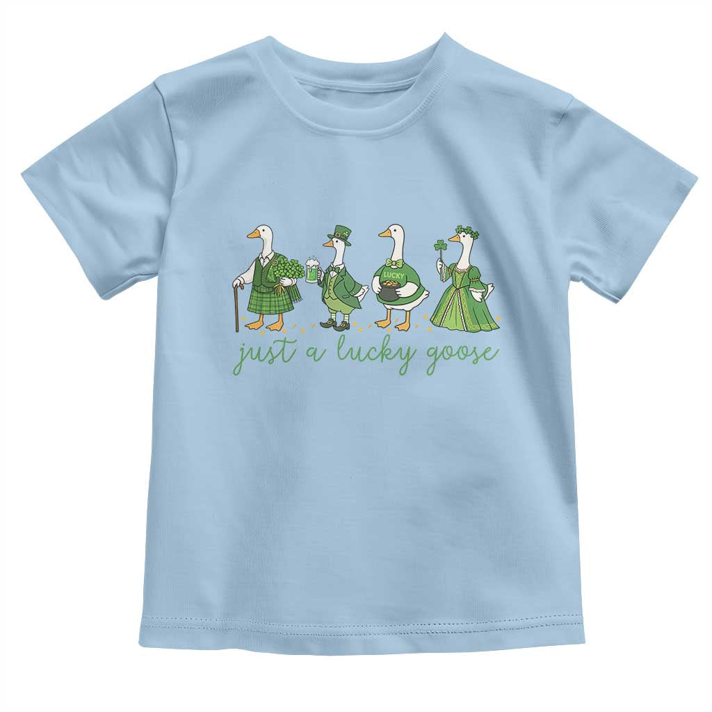 Just A Lucky Goose Toddler T Shirt Funny St Patricks Day Irish Gift