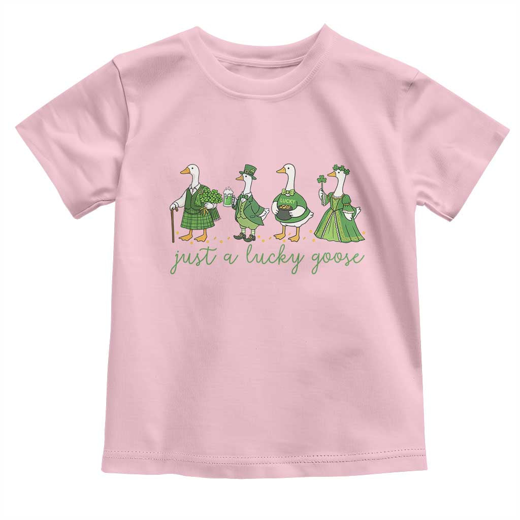 Just A Lucky Goose Toddler T Shirt Funny St Patricks Day Irish Gift