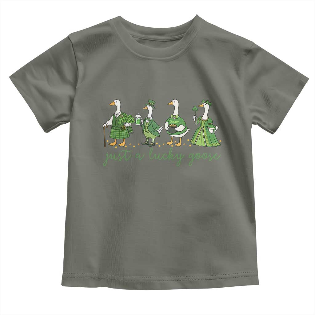 Just A Lucky Goose Toddler T Shirt Funny St Patricks Day Irish Gift