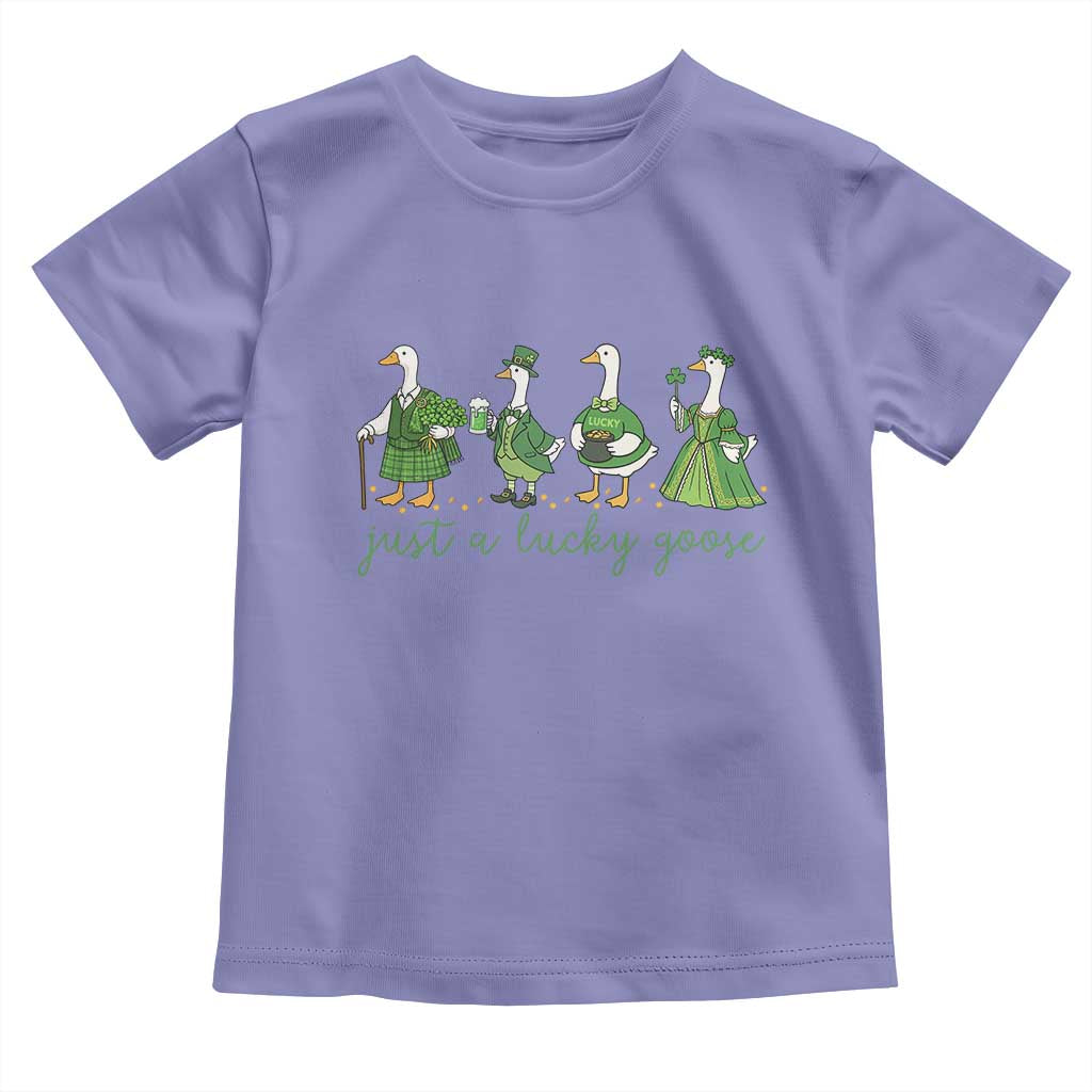 Just A Lucky Goose Toddler T Shirt Funny St Patricks Day Irish Gift
