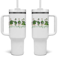 Just A Lucky Goose Tumbler With Handle Funny St Patricks Day Irish Gift