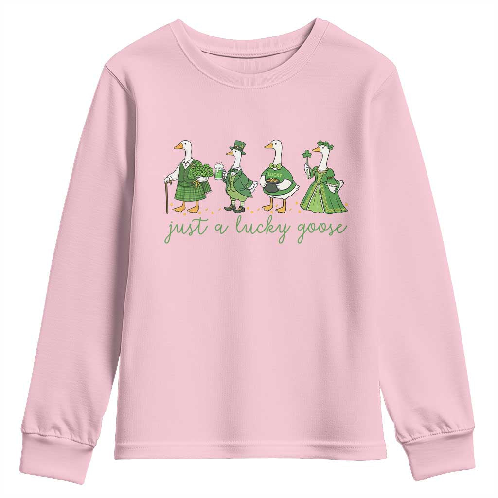 Just A Lucky Goose Youth Sweatshirt Funny St Patricks Day Irish Gift