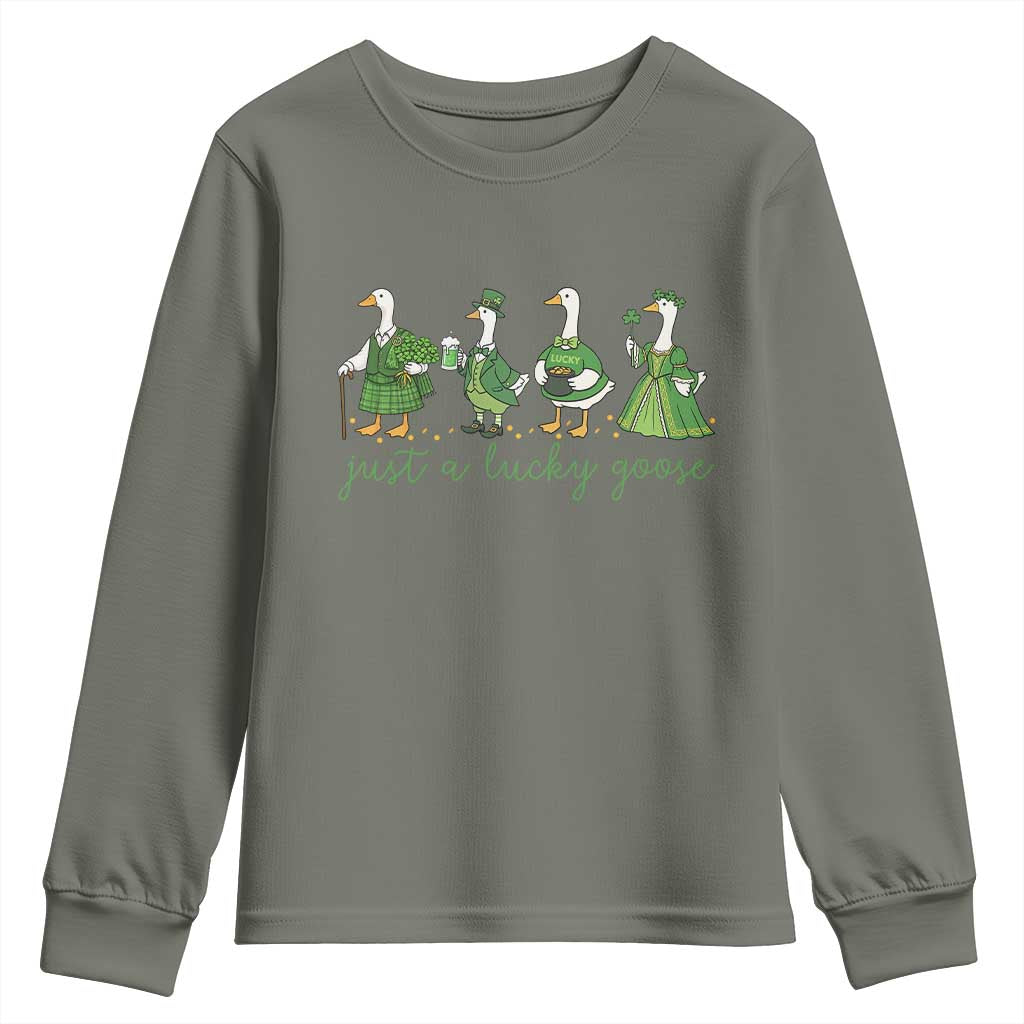 Just A Lucky Goose Youth Sweatshirt Funny St Patricks Day Irish Gift