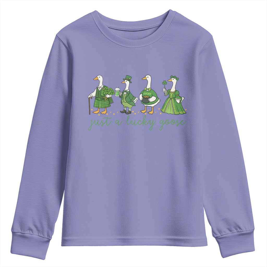 Just A Lucky Goose Youth Sweatshirt Funny St Patricks Day Irish Gift