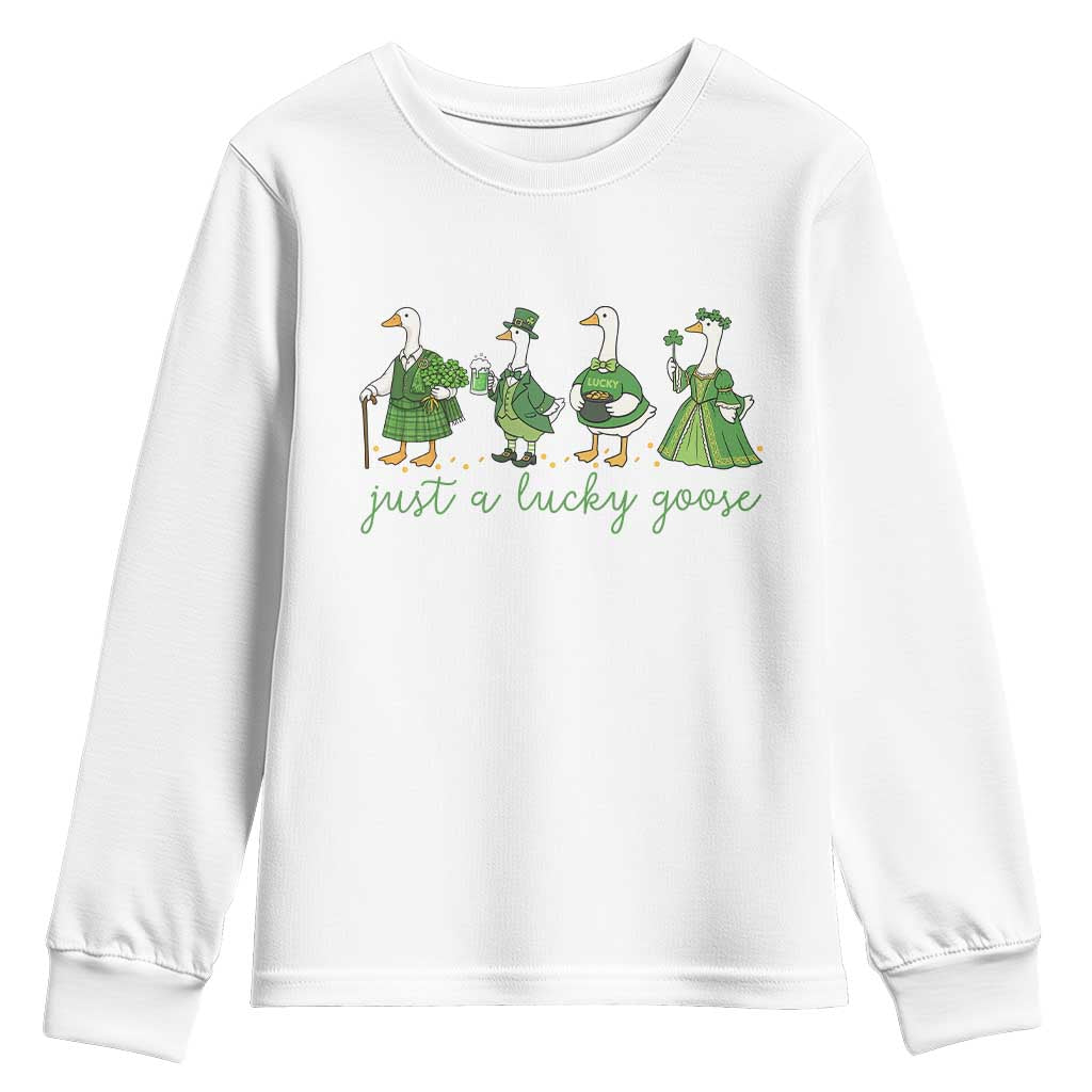 Just A Lucky Goose Youth Sweatshirt Funny St Patricks Day Irish Gift
