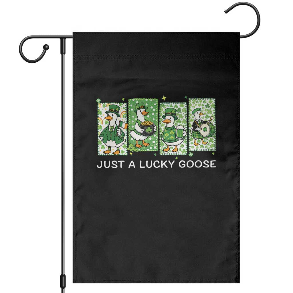 Just A Lucky Goose Garden Flag Funny Irish Crew St Patricks Day