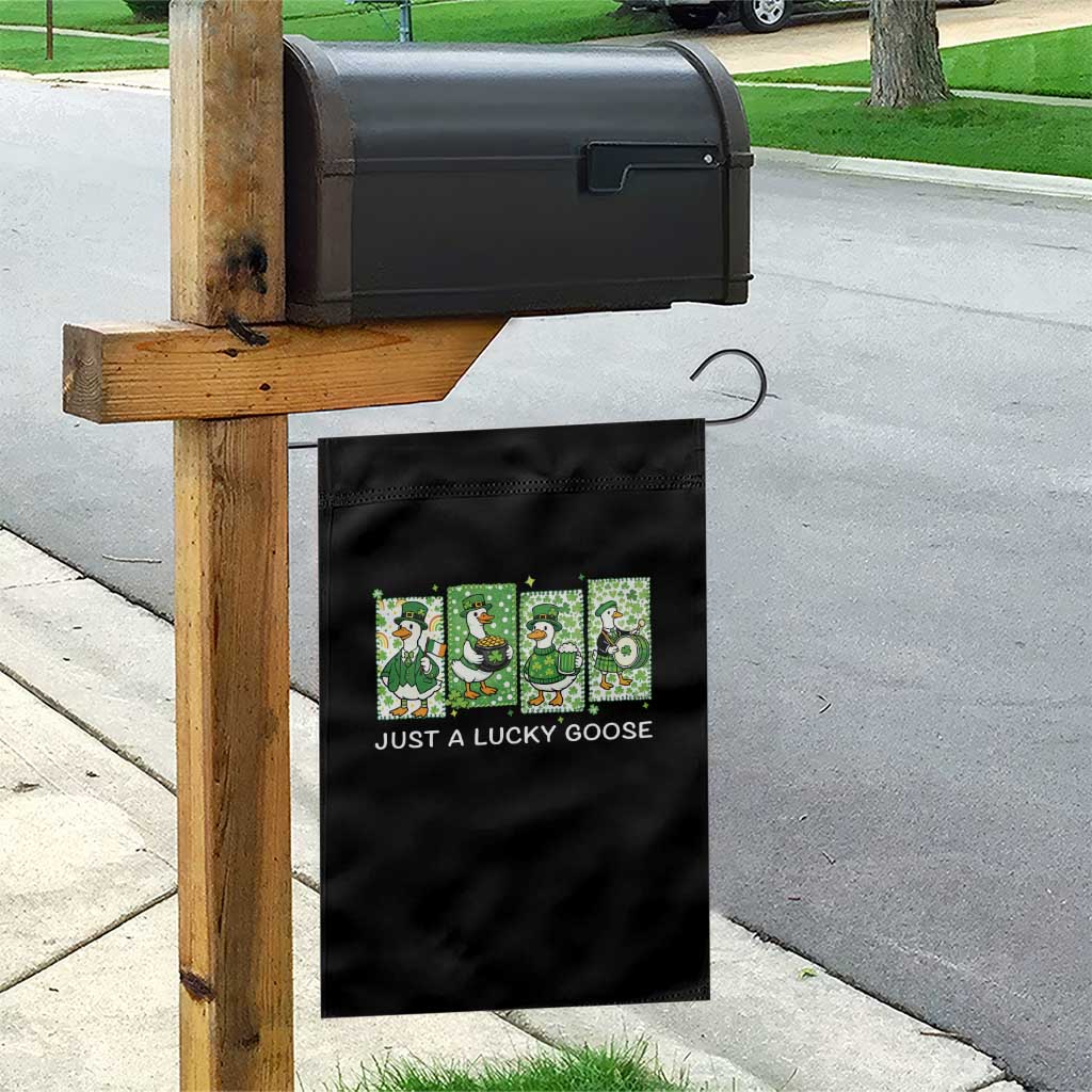Just A Lucky Goose Garden Flag Funny Irish Crew St Patricks Day