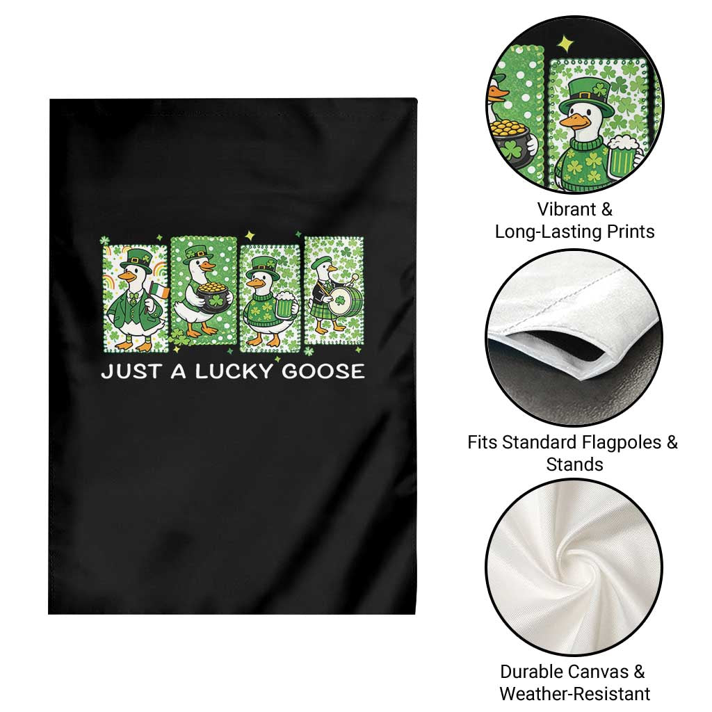 Just A Lucky Goose Garden Flag Funny Irish Crew St Patricks Day