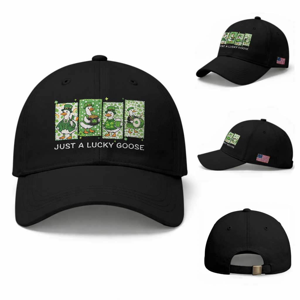 Just A Lucky Goose Baseball Cap Funny Irish Crew St Patricks Day