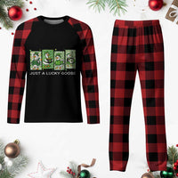 Just A Lucky Goose Plaid Pajama Set Funny Irish Crew St Patricks Day