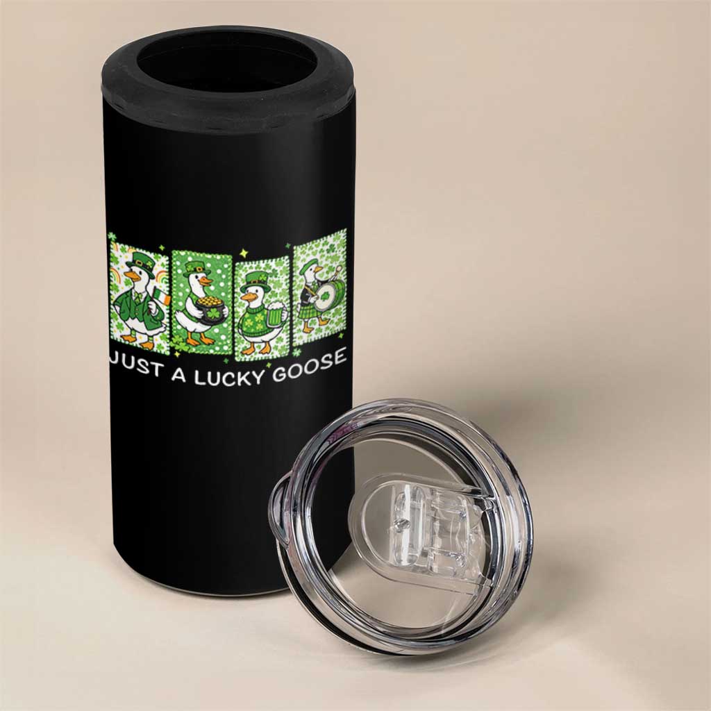 Just A Lucky Goose 4 in 1 Can Cooler Tumbler Funny Irish Crew St Patricks Day