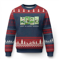 Just A Lucky Goose Ugly Christmas Sweater Funny Irish Crew St Patricks Day
