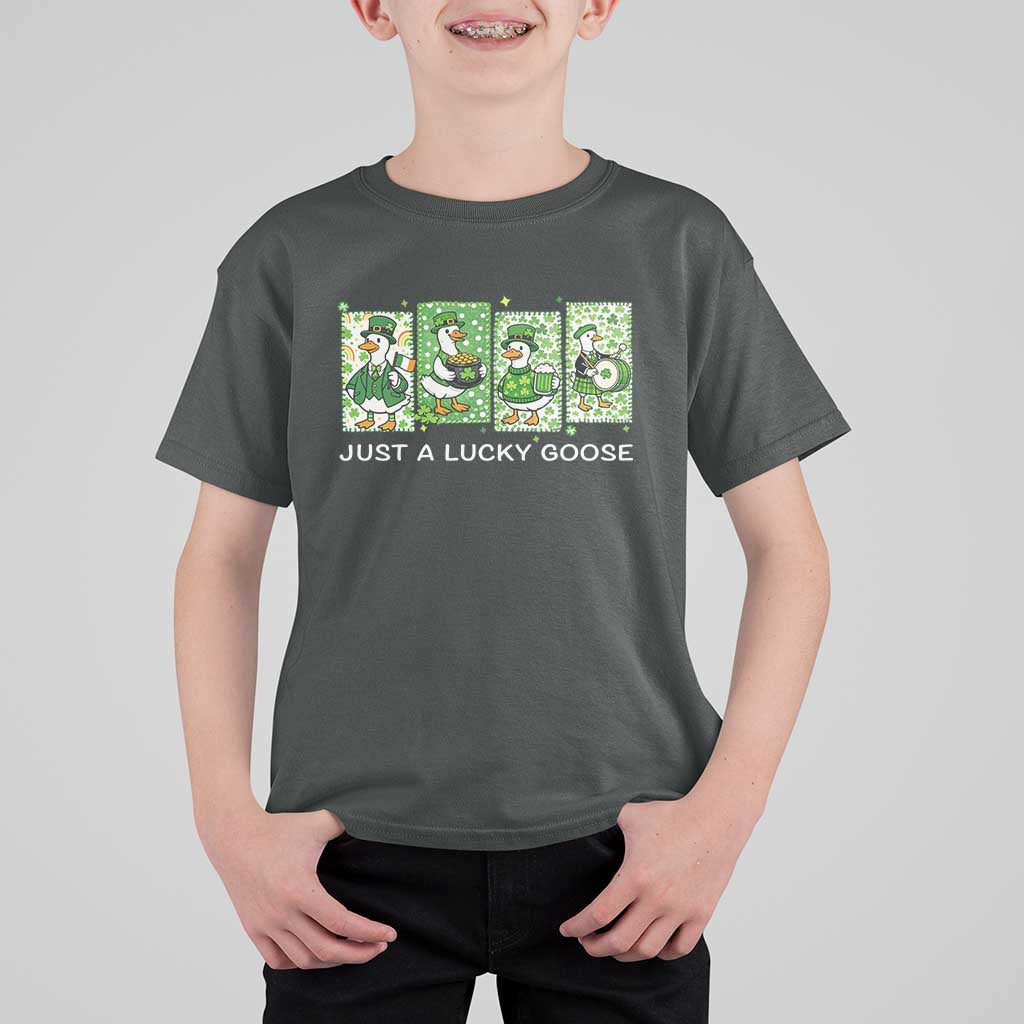 Just A Lucky Goose T Shirt For Kid Funny Irish Crew St Patricks Day
