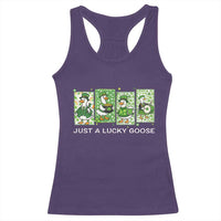 Just A Lucky Goose Racerback Tank Top Funny Irish Crew St Patricks Day