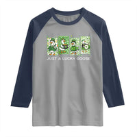Just A Lucky Goose Raglan Shirt Funny Irish Crew St Patricks Day
