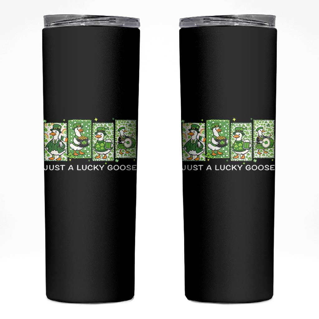Just A Lucky Goose Skinny Tumbler Funny Irish Crew St Patricks Day