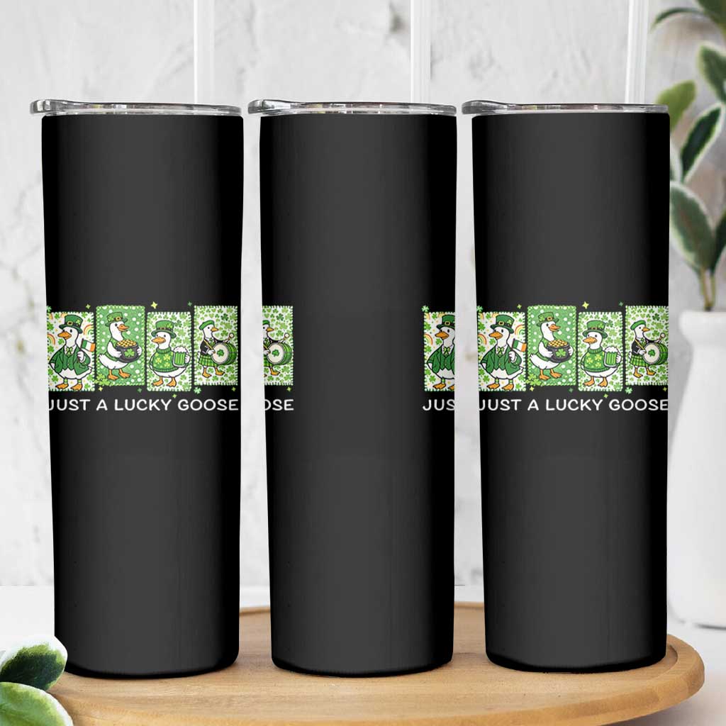 Just A Lucky Goose Skinny Tumbler Funny Irish Crew St Patricks Day