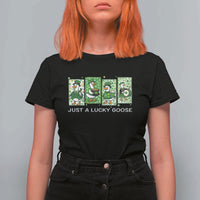 Just A Lucky Goose T Shirt For Women Funny Irish Crew St Patricks Day