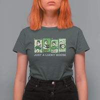 Just A Lucky Goose T Shirt For Women Funny Irish Crew St Patricks Day