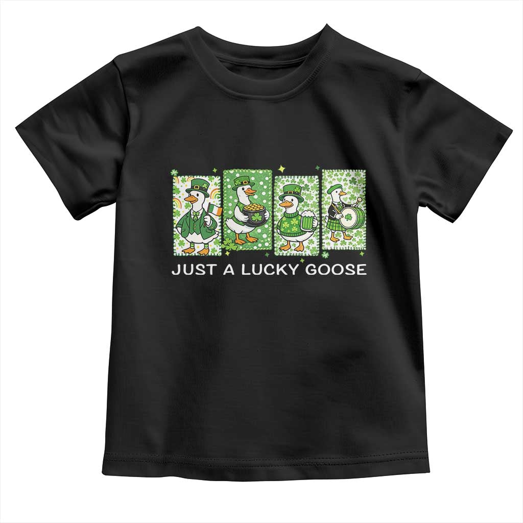 Just A Lucky Goose Toddler T Shirt Funny Irish Crew St Patricks Day