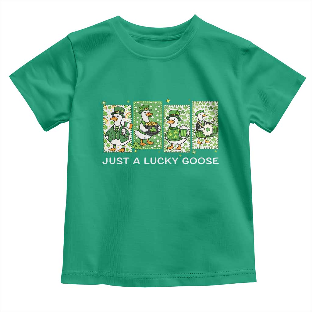 Just A Lucky Goose Toddler T Shirt Funny Irish Crew St Patricks Day