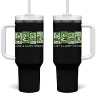 Just A Lucky Goose Tumbler With Handle Funny Irish Crew St Patricks Day