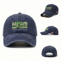 Just A Lucky Goose Washed Cotton Baseball Cap Funny Irish Crew St Patricks Day