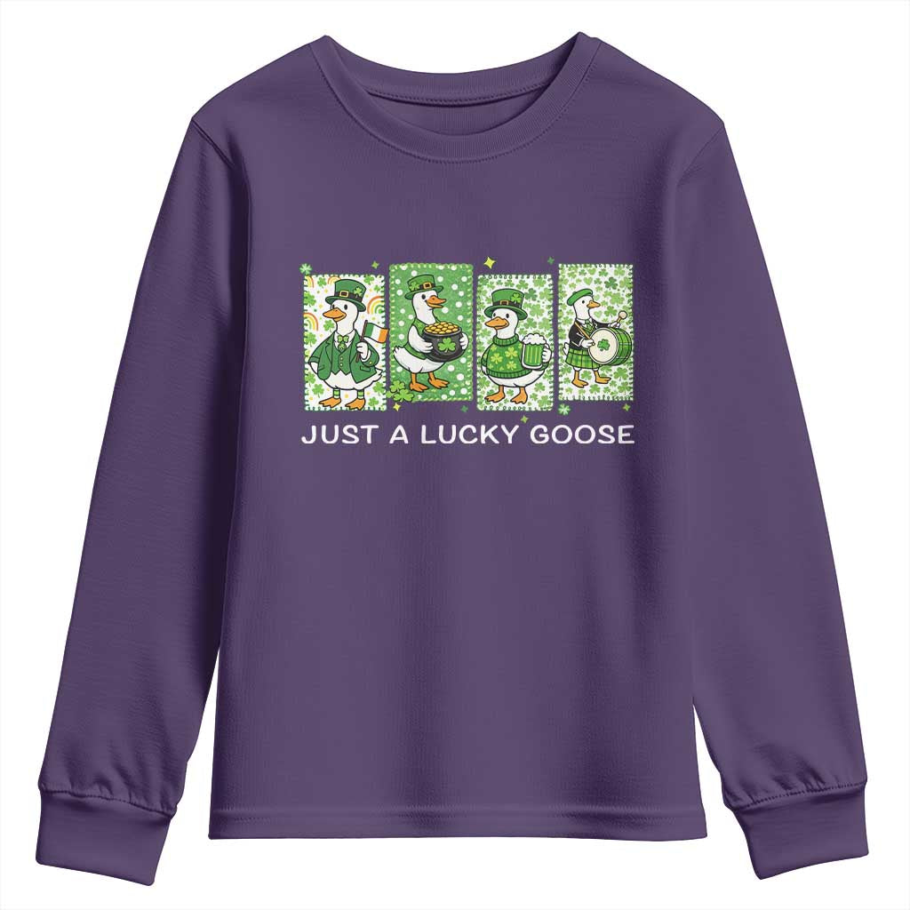 Just A Lucky Goose Youth Sweatshirt Funny Irish Crew St Patricks Day