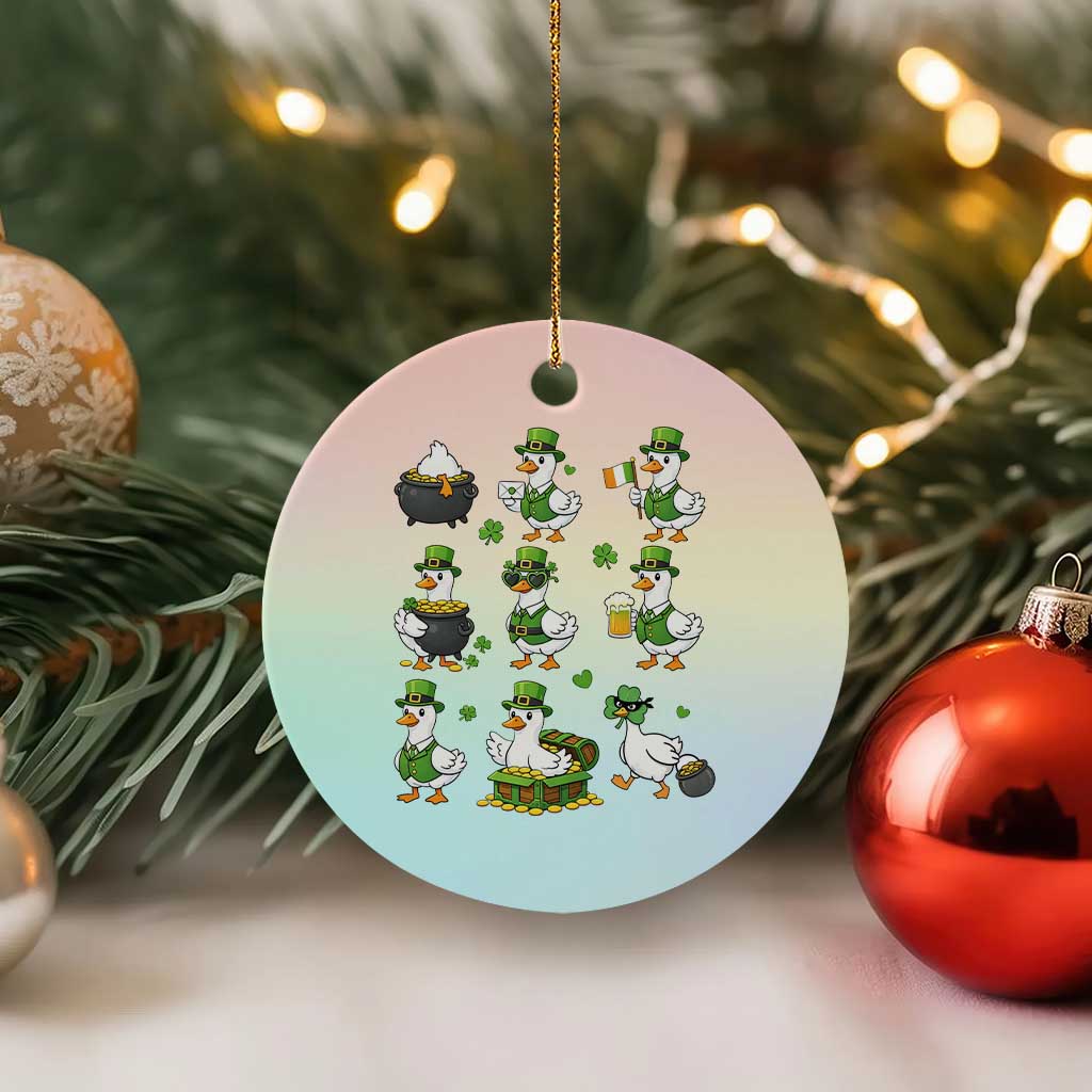 St Patricks Day Goose Crew Irish Celebration Ceramic Ornament