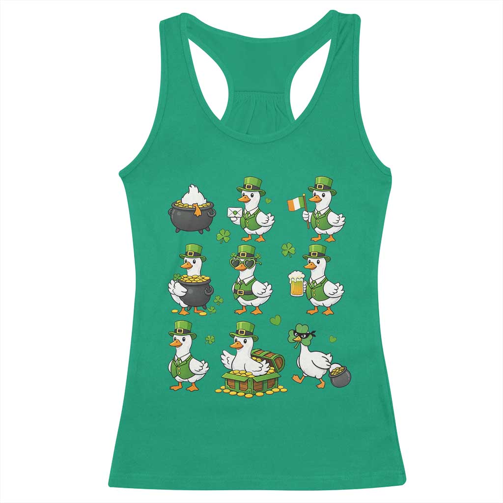 St Patricks Day Goose Crew Irish Celebration Racerback Tank Top