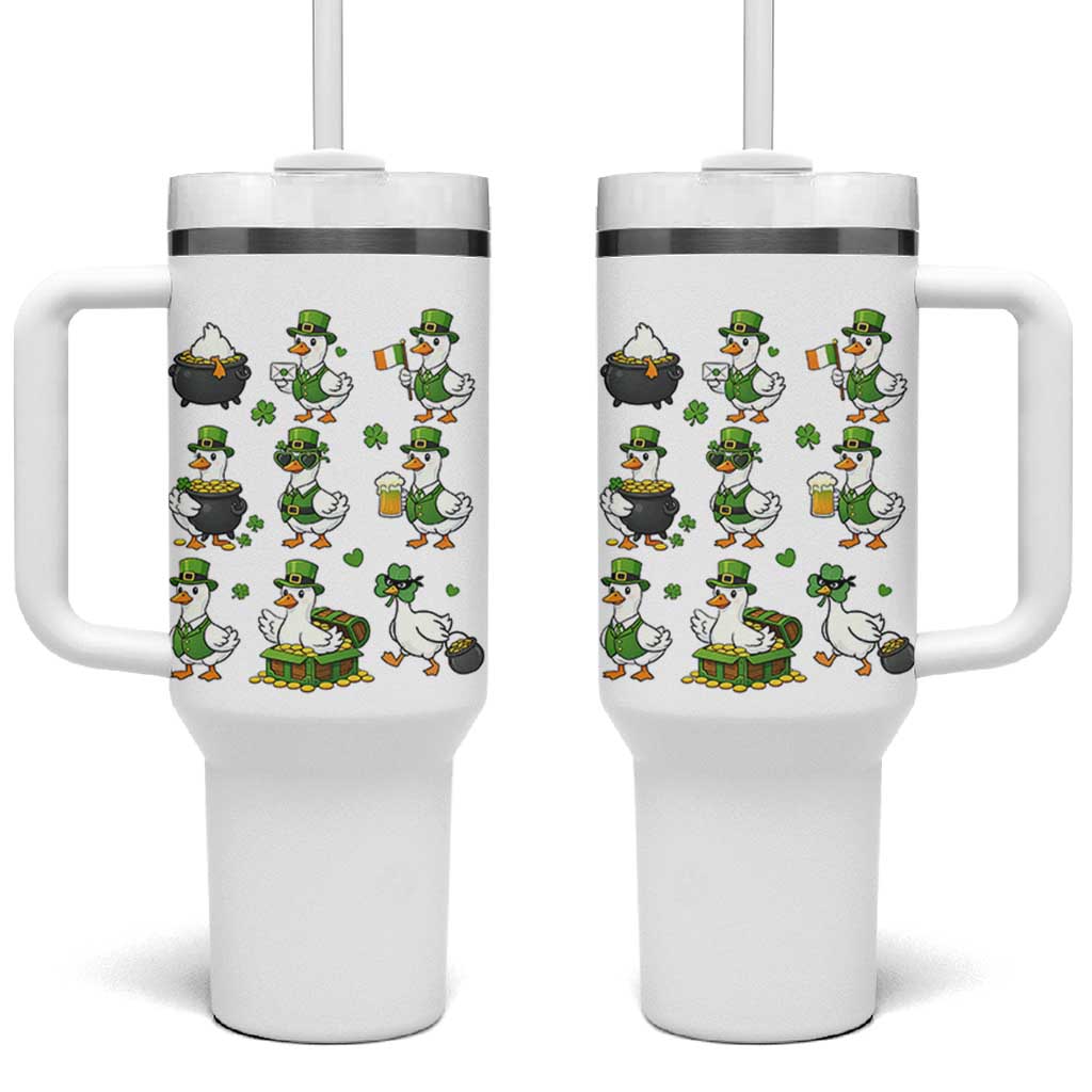 St Patricks Day Goose Crew Irish Celebration Tumbler With Handle