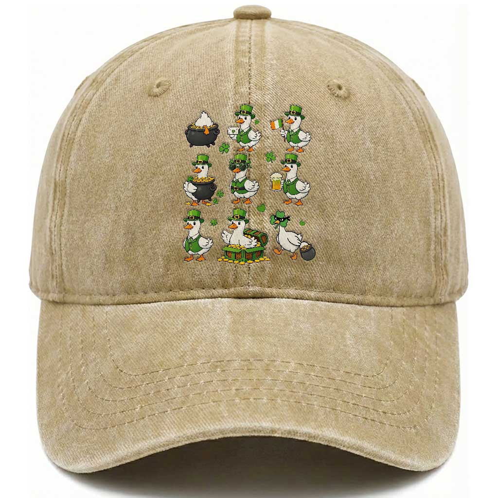 St Patricks Day Goose Crew Irish Celebration Washed Cotton Baseball Cap