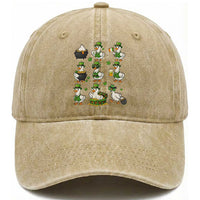 St Patricks Day Goose Crew Irish Celebration Washed Cotton Baseball Cap