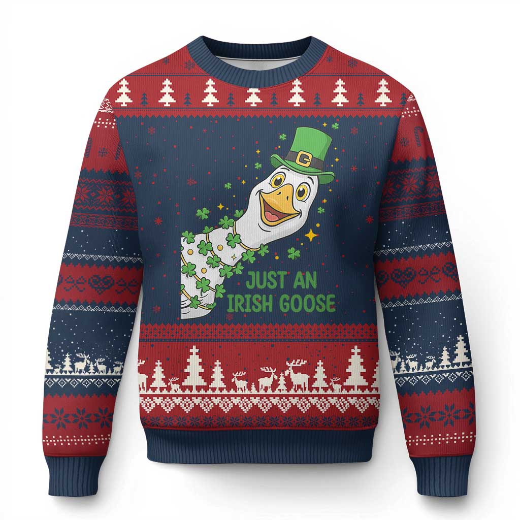 Just An Irish Goose Ugly Christmas Sweater Funny St Patricks Day