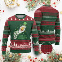 Just An Irish Goose Ugly Christmas Sweater Funny St Patricks Day