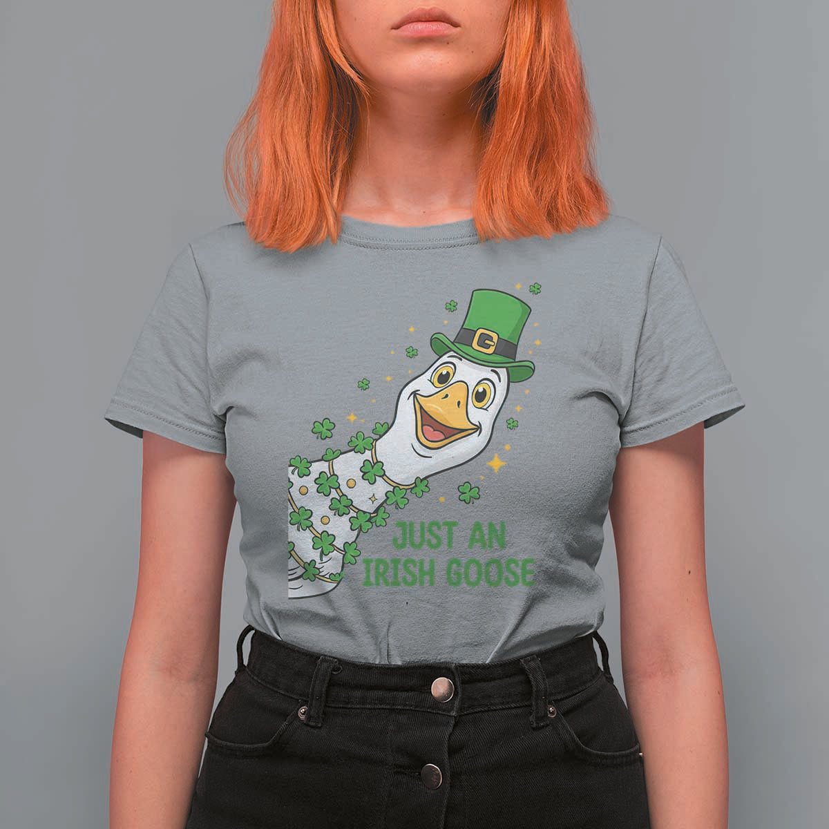 Just An Irish Goose T Shirt For Women Funny St Patricks Day