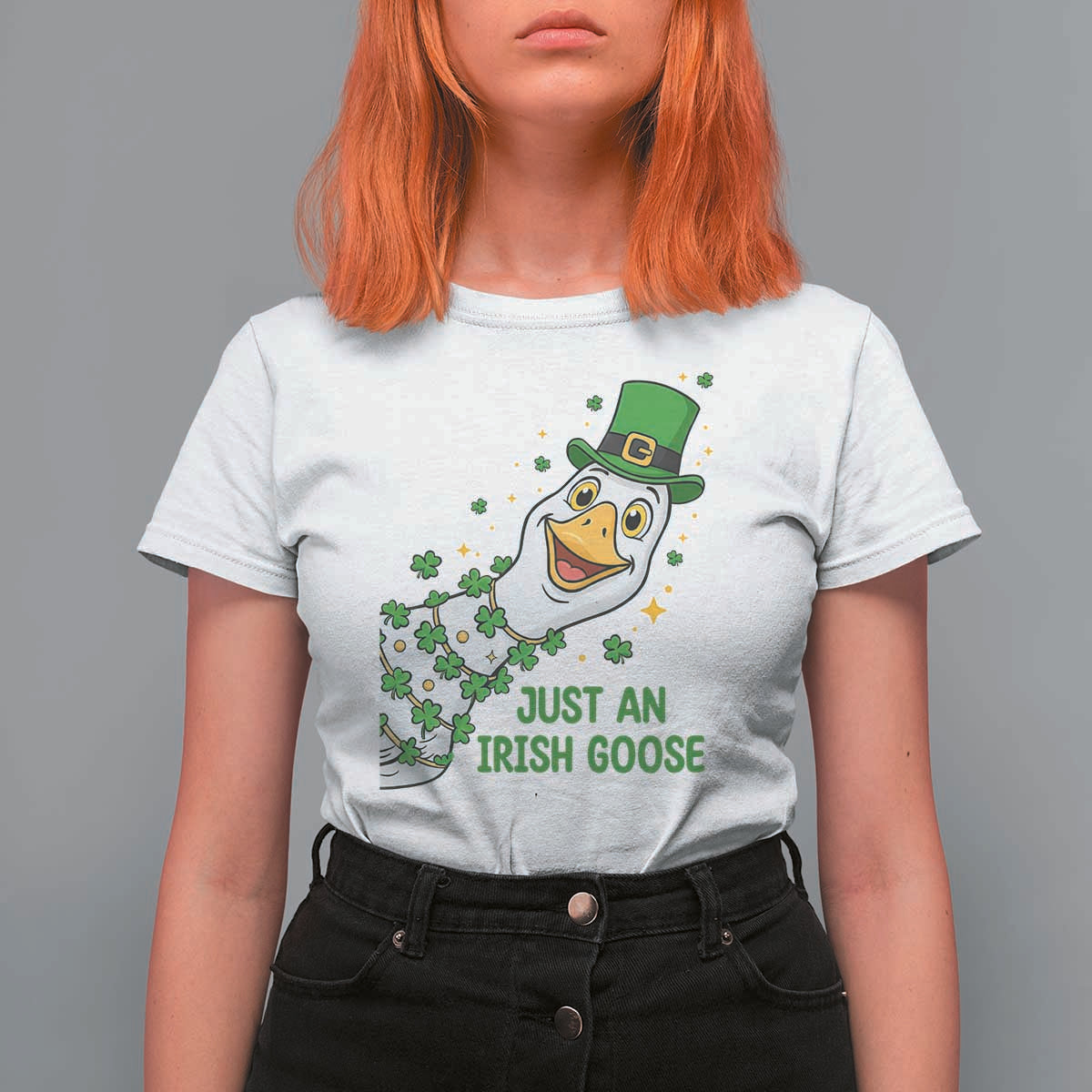 Just An Irish Goose T Shirt For Women Funny St Patricks Day
