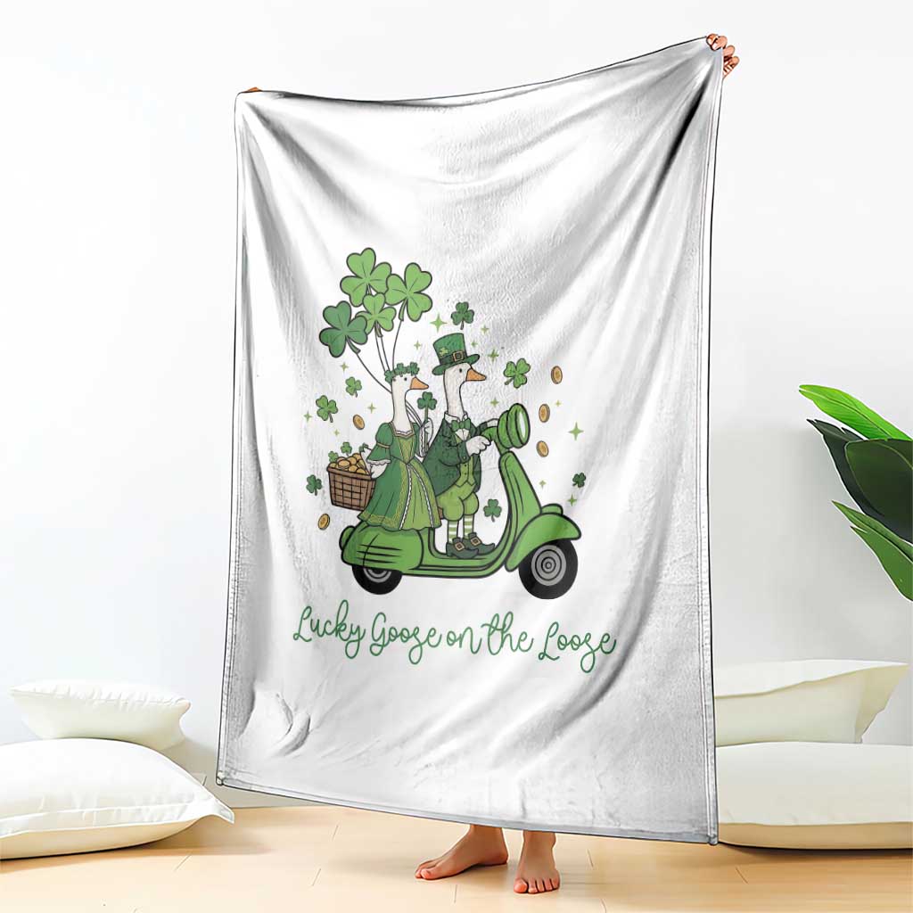 Lucky Goose On The Loose Throw Blanket St Patricks Day Irish Pride
