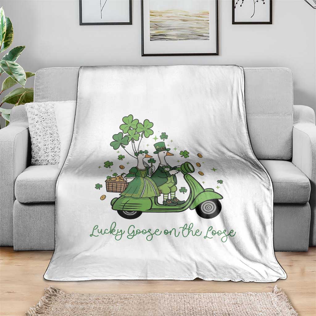 Lucky Goose On The Loose Throw Blanket St Patricks Day Irish Pride