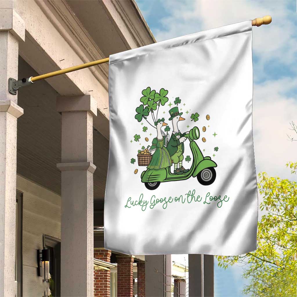 Lucky Goose On The Loose Garden Flag St Patricks Day Irish Pride