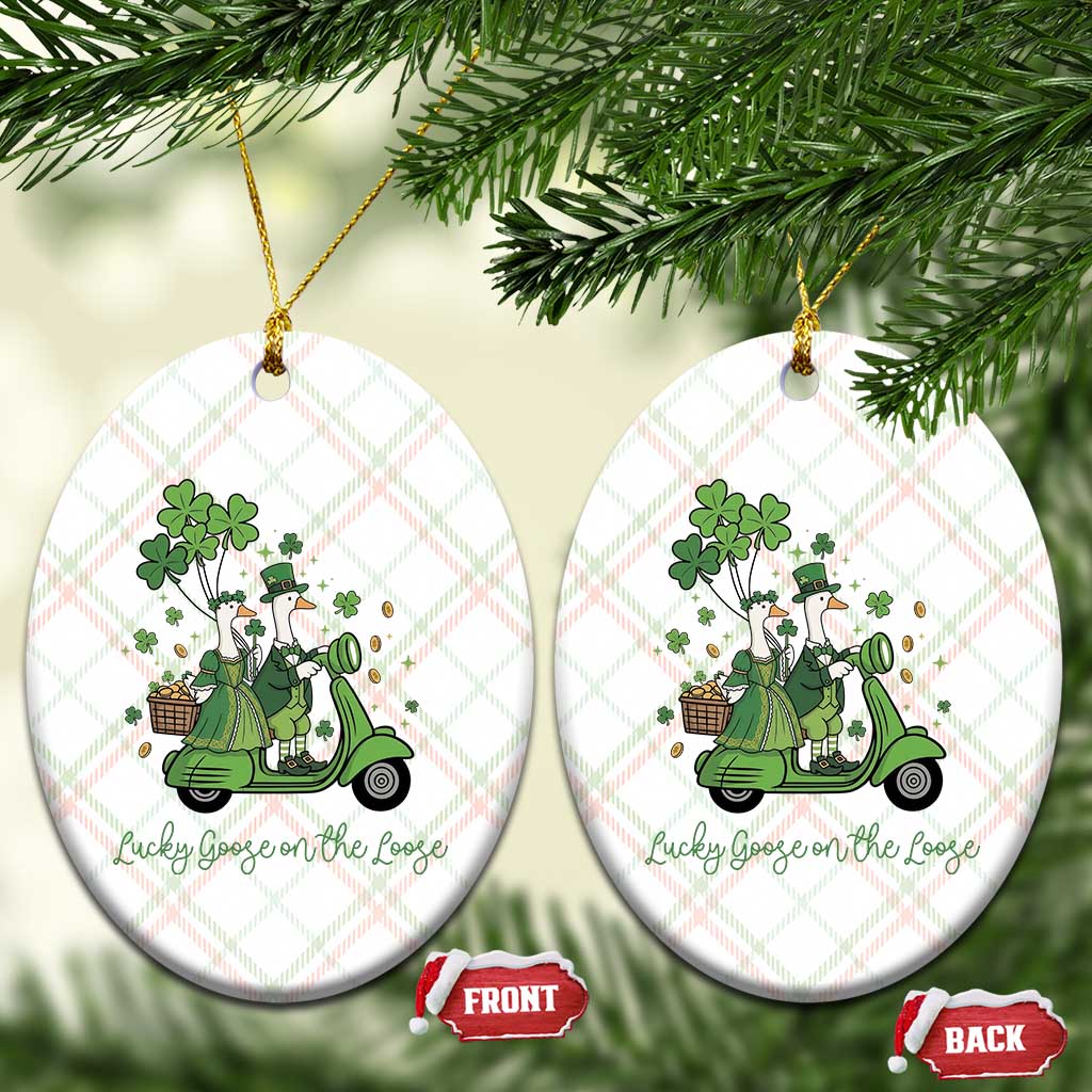 Lucky Goose On The Loose Ceramic Ornament St Patricks Day Irish Pride