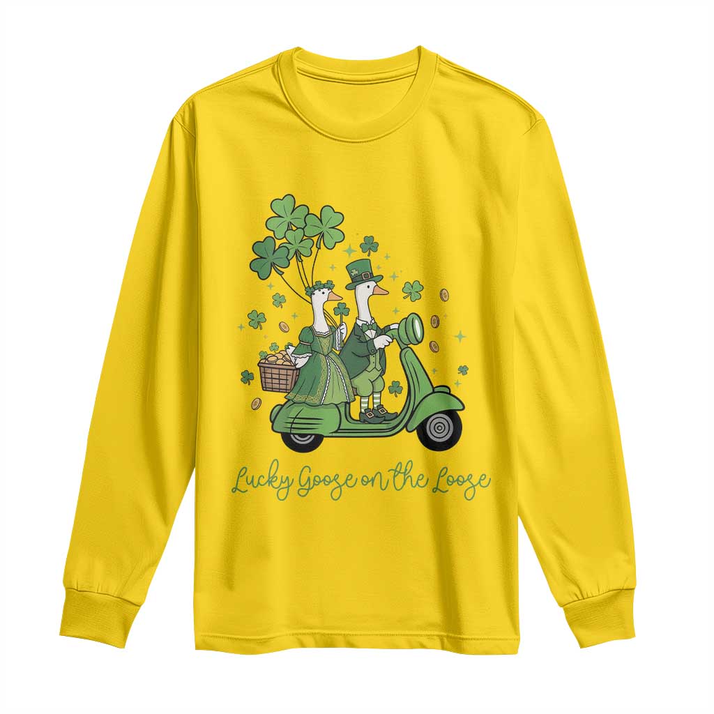 Lucky Goose On The Loose Long Sleeve Shirt St Patricks Day Irish Pride