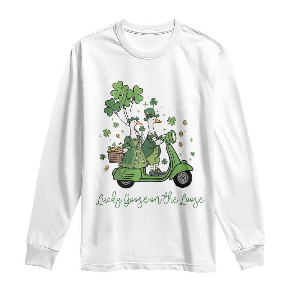 Lucky Goose On The Loose Long Sleeve Shirt St Patricks Day Irish Pride