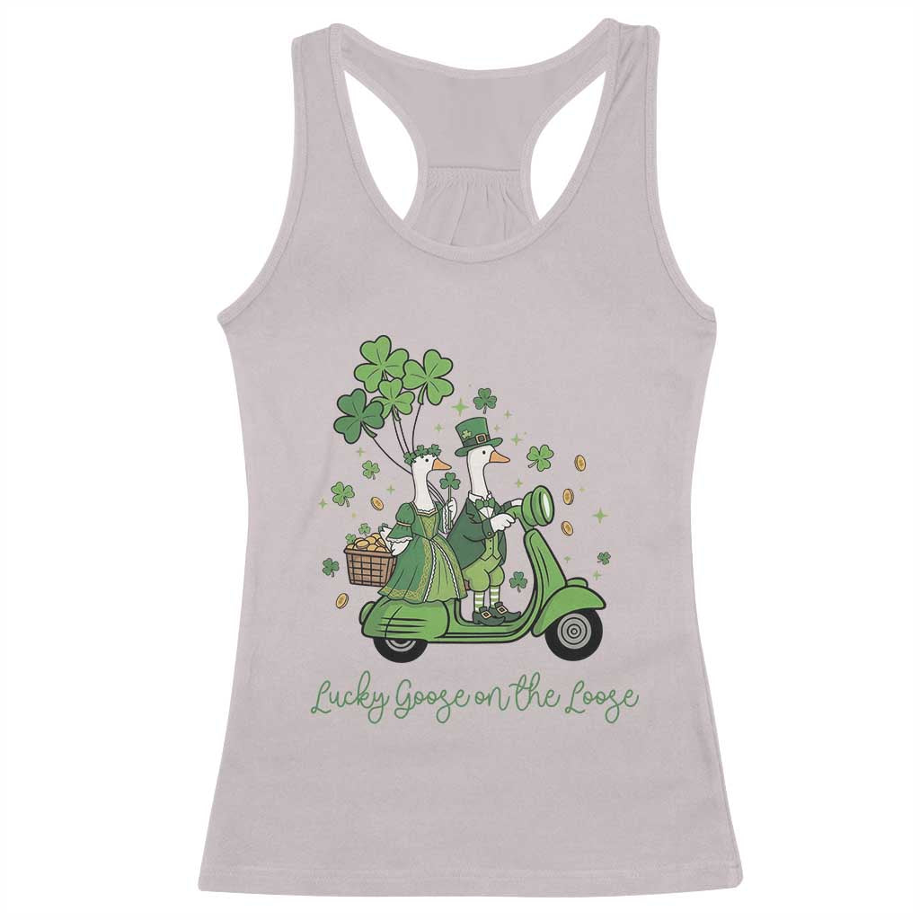 Lucky Goose On The Loose Racerback Tank Top St Patricks Day Irish Pride