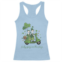 Lucky Goose On The Loose Racerback Tank Top St Patricks Day Irish Pride