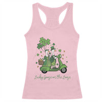 Lucky Goose On The Loose Racerback Tank Top St Patricks Day Irish Pride