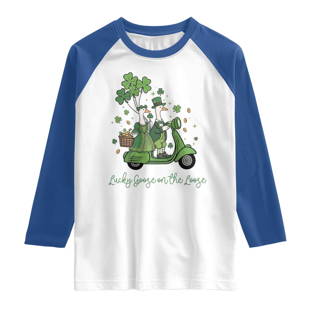 Lucky Goose On The Loose Raglan Shirt St Patricks Day Irish Pride