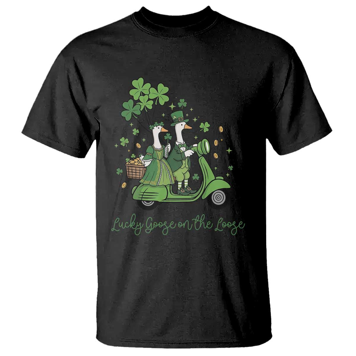 Lucky Goose On The Loose T Shirt St Patricks Day Irish Pride